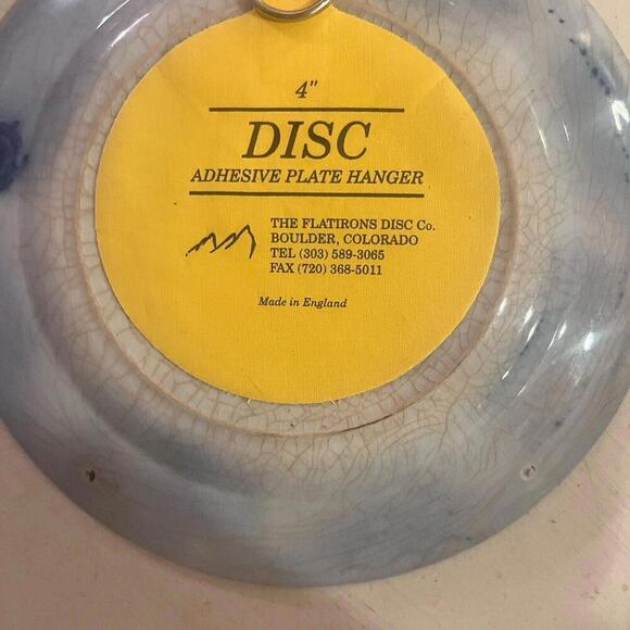 c1890's‎ W. H. GRINDLEY flow blue SHANGHAI Nice Condition. Wall Plate Attach  8” - Picture 9 of 9